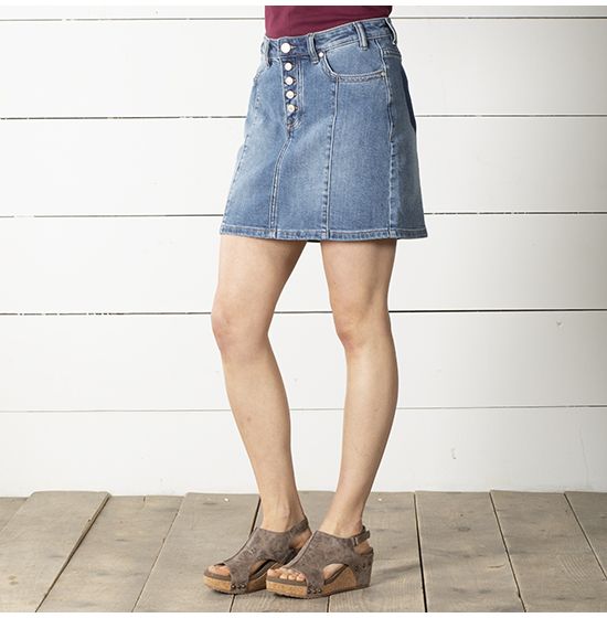 Rock & Roll Cowgirl Hurricane Valley Denim Skirt