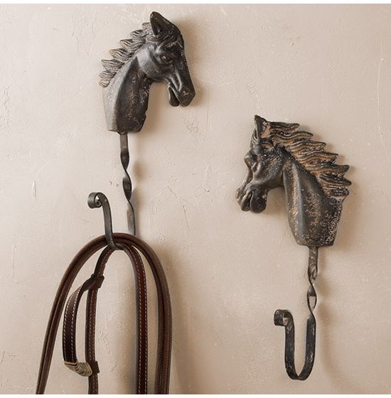 Horse Head Wall Hook Set of 2