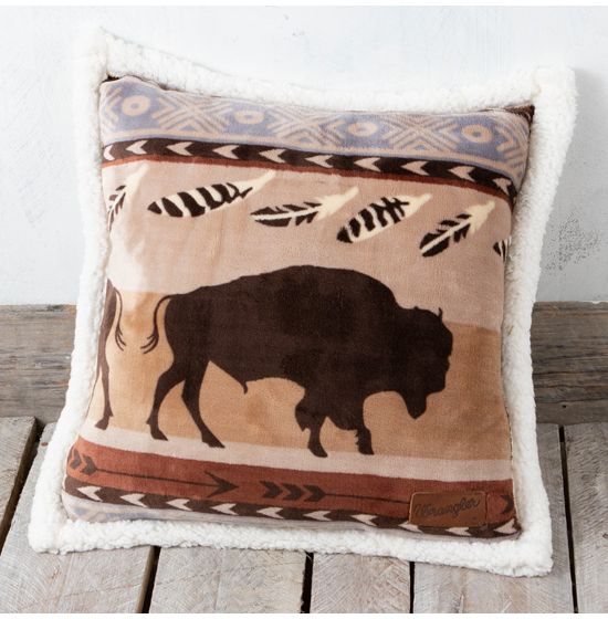Buffalo Sherpa Pillow by Wrangler
