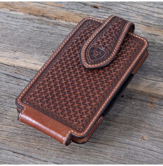 Ariat Medium Brown Basketweave Phone Case