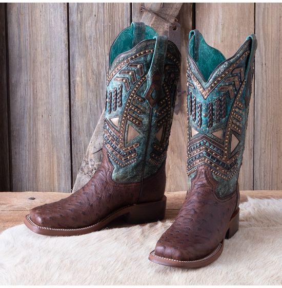 Corral Brown Full Quill Ostrich Boots