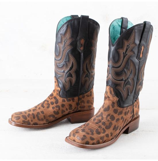 Corral Leopard Square Toe Boots