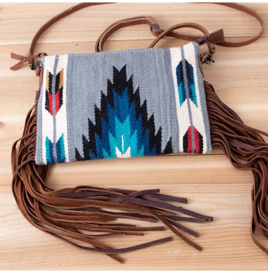 American Darling Grey Saddle Blanket Crossbody