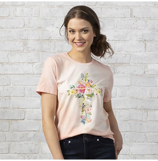 Country Grace Floral Cross Tee Shirt