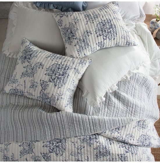 Country Grace Cornflower Blue 3-Piece Quilt Set