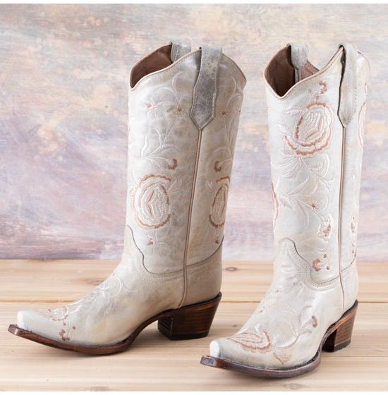 Circle G Aqua Floral Embroidered Boots