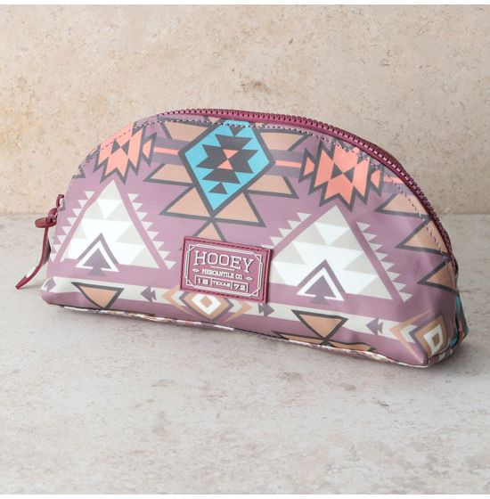 Hooey Maroon Aztec Makeup Bag