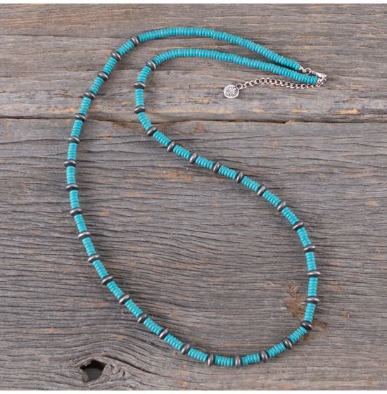 Turquoise & Navajo Pearl Beaded Necklace