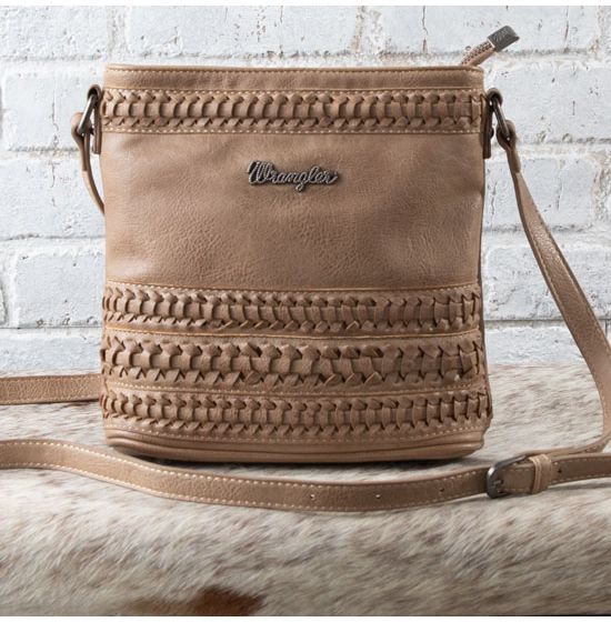 Wrangler Tan Stitch Concealed Carry Crossbody Bag