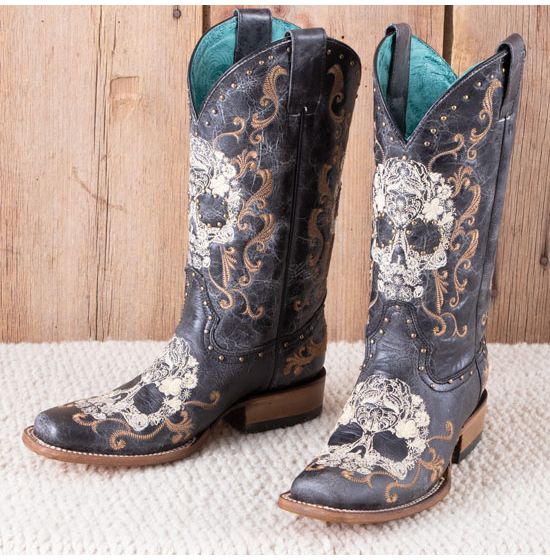 Corral Ladies Floral Sugar Skull Boots