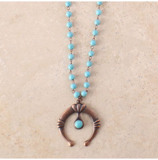 Copper squash blossom necklace clearance