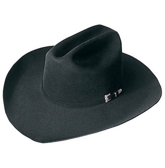 Resistol 20X Black Gold Open Crown Black Felt Cowboy Hat