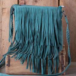 Turquoise Fringe Clear Purse