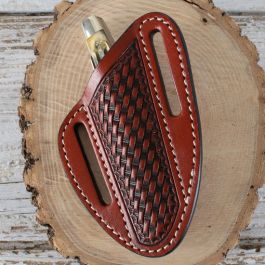 BASKET WEAVE FINISH NEW NATURAL 7'' LEATHER SHEATH 