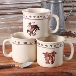 Branded Ceramic Old West 20 oz. Camp Mugs
